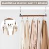 imageHOUSE DAY Pants Hangers Space Saving Wood Jean Hangers for Closet Non Slip Multi Functional Pants Rack Hanger Multiuse Pant Organizer for Closet Space Saving Hangers for Pants 4PACK BlackWalnut