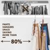 imageHOUSE DAY Pants Hangers Space Saving Wood Jean Hangers for Closet Non Slip Multi Functional Pants Rack Hanger Multiuse Pant Organizer for Closet Space Saving Hangers for Pants 4PACK BlackWalnut