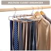 imageHOUSE DAY Pants Hangers Space Saving Wood Jean Hangers for Closet Non Slip Multi Functional Pants Rack Hanger Multiuse Pant Organizer for Closet Space Saving Hangers for Pants 4PACK BlackWalnut