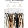 imageHOUSE DAY Space Saving Hangers 100 Pack Clear Clothes Hanger Connector Hooks Heavy Duty Hangers Space Saver Premium College Dorm Room Essentials Closet Organizers and StorageMulticolor