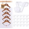 imageHOUSE DAY Space Saving Hangers 100 Pack Clear Clothes Hanger Connector Hooks Heavy Duty Hangers Space Saver Premium College Dorm Room Essentials Closet Organizers and StorageClear