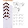 imageHOUSE DAY Space Saving Hangers 100 Pack Clear Clothes Hanger Connector Hooks Heavy Duty Hangers Space Saver Premium College Dorm Room Essentials Closet Organizers and StorageWhite