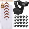 imageHOUSE DAY Space Saving Hangers 100 Pack Clear Clothes Hanger Connector Hooks Heavy Duty Hangers Space Saver Premium College Dorm Room Essentials Closet Organizers and StorageBlack