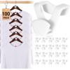 imageHOUSE DAY Space Saving Hangers 100 Pack Clear Clothes Hanger Connector Hooks Heavy Duty Hangers Space Saver Premium College Dorm Room Essentials Closet Organizers and StorageWhite