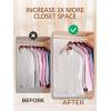 imageHOUSE DAY Space Saving Hangers 100 Pack Clear Clothes Hanger Connector Hooks Heavy Duty Hangers Space Saver Premium College Dorm Room Essentials Closet Organizers and StorageBlack