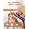imageHOUSE DAY Space Saving Hangers 100 Pack Clear Clothes Hanger Connector Hooks Heavy Duty Hangers Space Saver Premium College Dorm Room Essentials Closet Organizers and StorageWhite