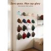 imageHOUSE DAY Adhesive Hat Hooks for Wall 16 Pack Strong Hat Rack for Baseball Cap Display Organizer Hats Holder for Wall Door Closet No Drilling BlackBlack