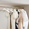 imageHOUSE DAY Satin Padded Hangers 10 Pack 17 Inch No Shoulder Bump for Women Clothes Bridal Hangers for Wedding DressWhite Beige