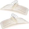 imageHOUSE DAY Satin Padded Hangers 10 Pack 17 Inch No Shoulder Bump for Women Clothes Bridal Hangers for Wedding DressWhite Beige