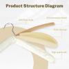 imageHOUSE DAY Satin Padded Hangers 10 Pack 17 Inch No Shoulder Bump for Women Clothes Bridal Hangers for Wedding DressWhite Beige