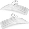 imageHOUSE DAY Satin Padded Hangers 10 Pack 17 Inch No Shoulder Bump for Women Clothes Bridal Hangers for Wedding DressWhite White