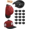 imageHOUSE DAY Adhesive Hat Hooks for Wall 16 Pack Strong Hat Rack for Baseball Cap Display Organizer Hats Holder for Wall Door Closet No Drilling BlackBlack