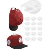 imageHOUSE DAY Adhesive Hat Hooks for Wall 16 Pack Strong Hat Rack for Baseball Cap Display Organizer Hats Holder for Wall Door Closet No Drilling BlackTranslucent