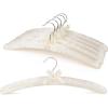 imageHOUSE DAY Satin Padded Hangers 10 Pack 17 Inch No Shoulder Bump for Women Clothes Bridal Hangers for Wedding DressWhite Beige