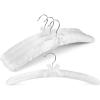 imageHOUSE DAY Satin Padded Hangers 10 Pack 17 Inch No Shoulder Bump for Women Clothes Bridal Hangers for Wedding DressWhite White