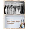 imageHOUSE DAY Closet Organizers and Storage 12 Pack College Dorm Room Essentials Multifunctional Organizer Magic Space Saving Hangers with 5 Holes Storage Organization for Wardrobe ClosetBlack