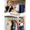 imageHOUSE DAY Closet Organizers and Storage 12 Pack College Dorm Room Essentials Multifunctional Organizer Magic Space Saving Hangers with 5 Holes Storage Organization for Wardrobe ClosetBlack