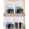 imageHOUSE DAY Closet Organizers and Storage 12 Pack College Dorm Room Essentials Multifunctional Organizer Magic Space Saving Hangers with 5 Holes Storage Organization for Wardrobe ClosetWhite