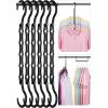 imageHOUSE DAY Closet Organizers and Storage 12 Pack College Dorm Room Essentials Multifunctional Organizer Magic Space Saving Hangers with 5 Holes Storage Organization for Wardrobe ClosetBlack