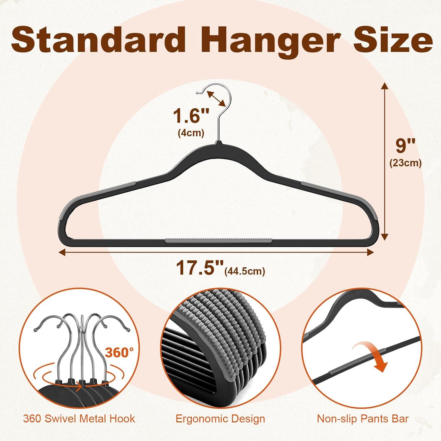 imageHOUSE DAY Heavy Duty Plastic Hangers 50 Pack Non Slip Clothes Hangers with Rubber Grip and 360 Hook  Thin Plastic Hanger Space Saving  Coat Hanger White Closet Organizer for Shirt Pants SuitBlack