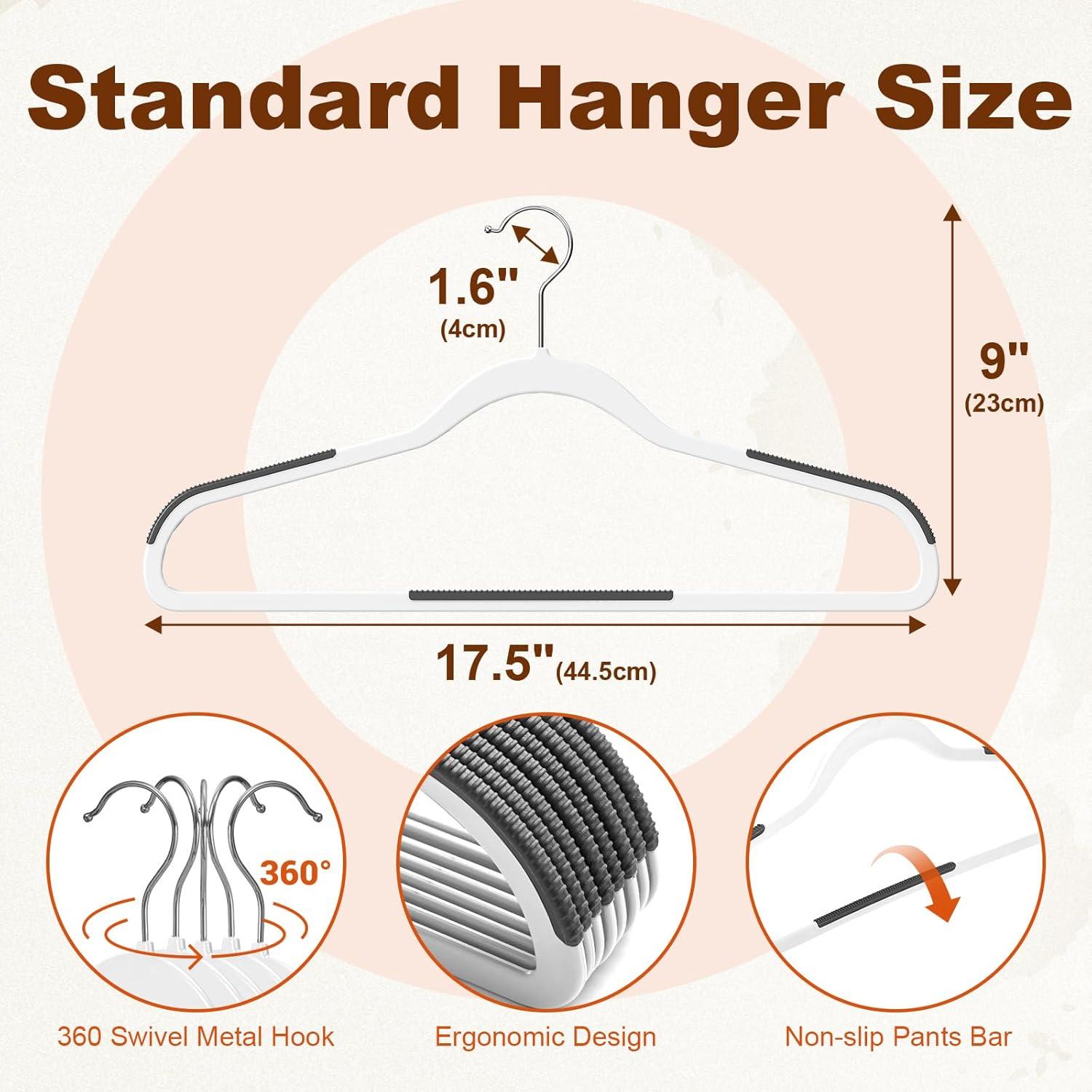 imageHOUSE DAY Heavy Duty Plastic Hangers 50 Pack Non Slip Clothes Hangers with Rubber Grip and 360 Hook  Thin Plastic Hanger Space Saving  Coat Hanger White Closet Organizer for Shirt Pants SuitWhite