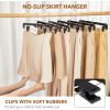 imageHOUSE DAY 120 Pack Clear Pants Hangers with Clips Plastic Skirt Hangers for Women 14 Inch Clip Hanger for Pants Skirts Jeans Shorts Legging with 360degree Swivel Hook 2 Adjustable ClipsBlack