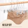 imageHOUSE DAY 120 Pack Clear Pants Hangers with Clips Plastic Skirt Hangers for Women 14 Inch Clip Hanger for Pants Skirts Jeans Shorts Legging with 360degree Swivel Hook 2 Adjustable ClipsClear