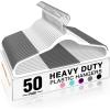 imageHOUSE DAY Heavy Duty Plastic Hangers 50 Pack Non Slip Clothes Hangers with Rubber Grip and 360 Hook  Thin Plastic Hanger Space Saving  Coat Hanger White Closet Organizer for Shirt Pants SuitWhite