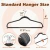 imageHOUSE DAY Heavy Duty Plastic Hangers 50 Pack Non Slip Clothes Hangers with Rubber Grip and 360 Hook  Thin Plastic Hanger Space Saving  Coat Hanger White Closet Organizer for Shirt Pants SuitBlack