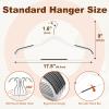 imageHOUSE DAY Heavy Duty Plastic Hangers 50 Pack Non Slip Clothes Hangers with Rubber Grip and 360 Hook  Thin Plastic Hanger Space Saving  Coat Hanger White Closet Organizer for Shirt Pants SuitWhite