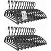imageHOUSE DAY Plastic Clothes Hangers 24 Pack Sweater Hangers No Shoulder Bump Thick Heavy Duty Coat Hanger for Closet Purple Wide Hanger with NonSlip Hook for Sweaters Suits Dresses Jackets PantsBlack