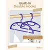imageHOUSE DAY Plastic Clothes Hangers 24 Pack Sweater Hangers No Shoulder Bump Thick Heavy Duty Coat Hanger for Closet Purple Wide Hanger with NonSlip Hook for Sweaters Suits Dresses Jackets PantsPurple