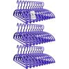 imageHOUSE DAY Plastic Clothes Hangers 24 Pack Sweater Hangers No Shoulder Bump Thick Heavy Duty Coat Hanger for Closet Purple Wide Hanger with NonSlip Hook for Sweaters Suits Dresses Jackets PantsPurple