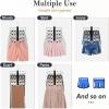 imageHOUSE DAY Skirt Hangers Space Saving 1 Pack Double Row 4Tier NonSlip Hangers with Clips for Skirts Shorts and Pants  Lotus Wood Clip Hanger for Women  Closet Organizers and Storage MahoganyBlack