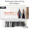 imageHOUSE DAY Skirt Hangers Space Saving 1 Pack Double Row 4Tier NonSlip Hangers with Clips for Skirts Shorts and Pants  Lotus Wood Clip Hanger for Women  Closet Organizers and Storage MahoganyMahogany