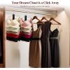 imageHOUSE DAY Tank Top Hanger DualRow 5 Tier Space Saving Bra Hanger Premium Lotus Wood NonSlip Hangers with 360 Swivel Hooks Closet Organizer for Sports Bras ampamp Tank Tops Cami Mahogany 2 PackBlack