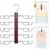imageHOUSE DAY Tank Top Hanger DualRow 5 Tier Space Saving Bra Hanger Premium Lotus Wood NonSlip Hangers with 360 Swivel Hooks Closet Organizer for Sports Bras ampamp Tank Tops Cami Mahogany 2 PackMahogany