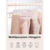 imageHOUSE DAY White Plastic Hangers 50 Pack Slim Space Saving Non Slip Hangers with Rubber Pads Heavy Duty Coat Hanger for Closet Prevent Stretching SShaped Clothes Hanger for Shirt Suit PantsWhite  Pink