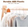 imageHOUSE DAY White Plastic Hangers 50 Pack Slim Space Saving Non Slip Hangers with Rubber Pads Heavy Duty Coat Hanger for Closet Prevent Stretching SShaped Clothes Hanger for Shirt Suit PantsWhite  Grey