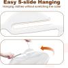 imageHOUSE DAY White Plastic Hangers 50 Pack Slim Space Saving Non Slip Hangers with Rubber Pads Heavy Duty Coat Hanger for Closet Prevent Stretching SShaped Clothes Hanger for Shirt Suit PantsWhite  Grey