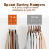 imageHOUSE DAY White Plastic Hangers 50 Pack Slim Space Saving Non Slip Hangers with Rubber Pads Heavy Duty Coat Hanger for Closet Prevent Stretching SShaped Clothes Hanger for Shirt Suit PantsWhite  Grey