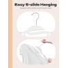 imageHOUSE DAY White Plastic Hangers 50 Pack Slim Space Saving Non Slip Hangers with Rubber Pads Heavy Duty Coat Hanger for Closet Prevent Stretching SShaped Clothes Hanger for Shirt Suit PantsWhite  Pink