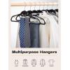 imageHOUSE DAY White Plastic Hangers 50 Pack Slim Space Saving Non Slip Hangers with Rubber Pads Heavy Duty Coat Hanger for Closet Prevent Stretching SShaped Clothes Hanger for Shirt Suit PantsBlack  White