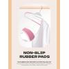 imageHOUSE DAY White Plastic Hangers 50 Pack Slim Space Saving Non Slip Hangers with Rubber Pads Heavy Duty Coat Hanger for Closet Prevent Stretching SShaped Clothes Hanger for Shirt Suit PantsWhite  Pink