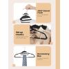 imageHOUSE DAY White Plastic Hangers 50 Pack Slim Space Saving Non Slip Hangers with Rubber Pads Heavy Duty Coat Hanger for Closet Prevent Stretching SShaped Clothes Hanger for Shirt Suit PantsBlack  White