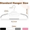 imageHOUSE DAY White Plastic Hangers 50 Pack Slim Space Saving Non Slip Hangers with Rubber Pads Heavy Duty Coat Hanger for Closet Prevent Stretching SShaped Clothes Hanger for Shirt Suit PantsWhite  Grey
