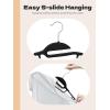 imageHOUSE DAY White Plastic Hangers 50 Pack Slim Space Saving Non Slip Hangers with Rubber Pads Heavy Duty Coat Hanger for Closet Prevent Stretching SShaped Clothes Hanger for Shirt Suit PantsBlack  White