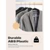 imageHOUSE DAY White Plastic Hangers 50 Pack Slim Space Saving Non Slip Hangers with Rubber Pads Heavy Duty Coat Hanger for Closet Prevent Stretching SShaped Clothes Hanger for Shirt Suit PantsBlack  White