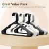 imageHOUSE DAY Premium Plastic Hangers 10 Pack Clothes Hanger Space Saving Heavy Duty Coat Hanger  Durable and Strong Closet Organizers and Storage Makes It Ideal Dorm Room Essentials WhiteBlack