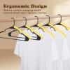 imageHOUSE DAY Premium Plastic Hangers 10 Pack Clothes Hanger Space Saving Heavy Duty Coat Hanger  Durable and Strong Closet Organizers and Storage Makes It Ideal Dorm Room Essentials WhiteBlack